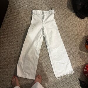 Zara Marine White Wide-Leg Jeans